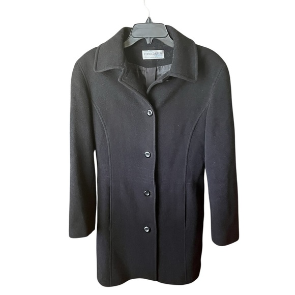 Forecaster of Boston 100% wool women’s button down coat lined pockets 8 black - Picture 1 of 9